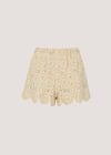 Crochet Circle Cotton Mini Shorts, Stone, large