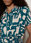 Geo Grecian Shirt Midi Dress, Teal, large