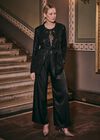 Sequin Belt Blazer, Black, large