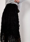 Wavy Tulle Midi Skirt, Black, large