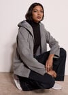 Wool-Look Hooded Jacket, Grey, large