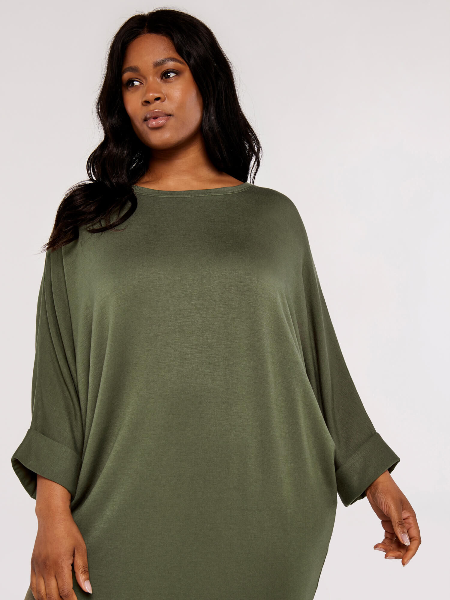 Curve Cocoon Mini Dress Apricot Clothing