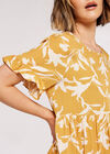 Floral Silhoutte Dress, Mustard, large