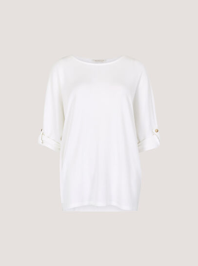 Waffle Knit Button Detail Top