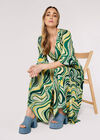 Retro Swirl Maxi Dress, Green, large