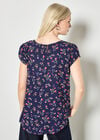 Ditsy Floral Lightweight Top, Navy, large