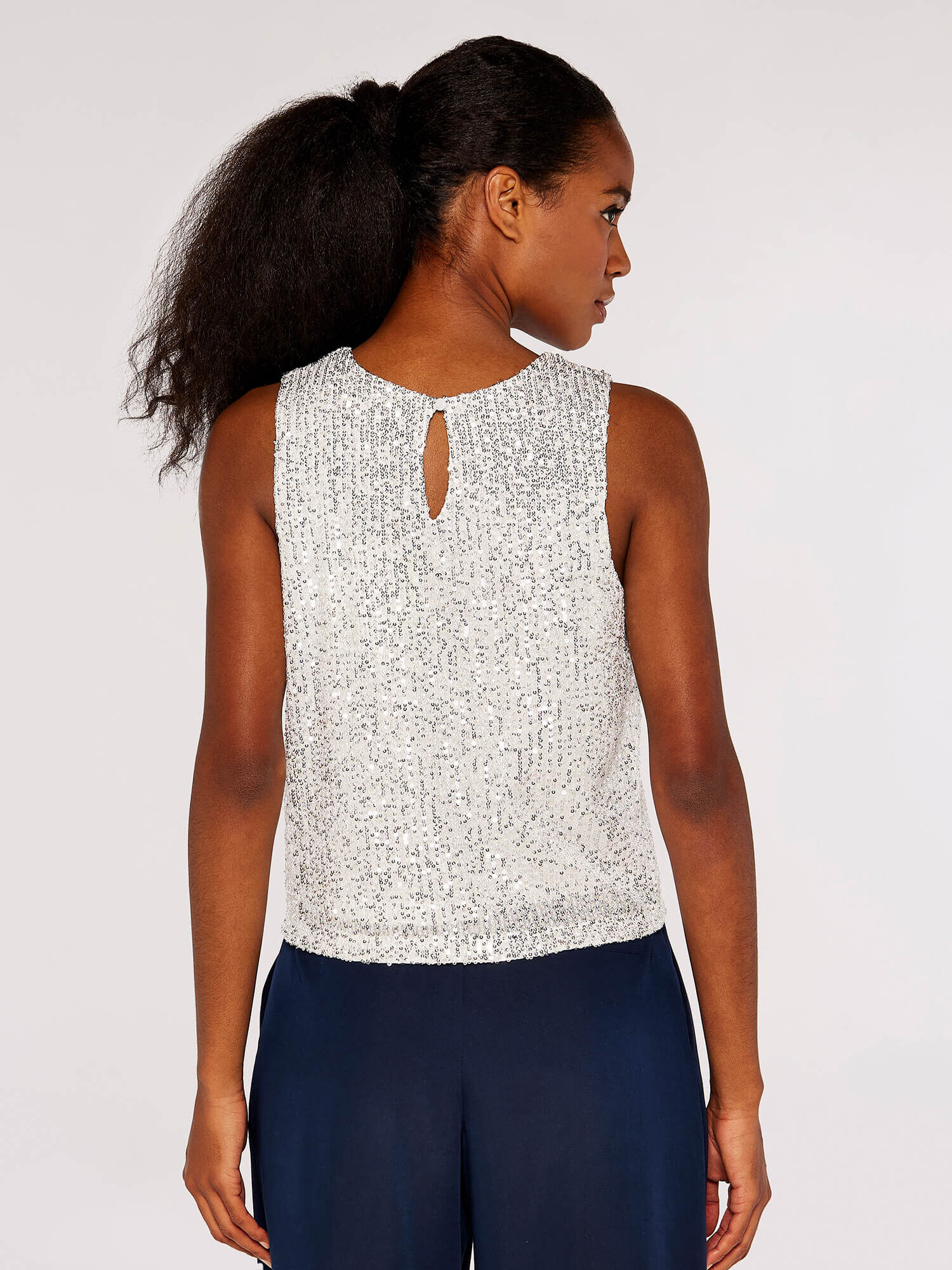 Sequin shell shop top