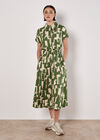 Brushstroke Squares Utility Midi Dress, Green, large