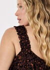 Animal Print Bubble Hem Cami Top, Brown, large