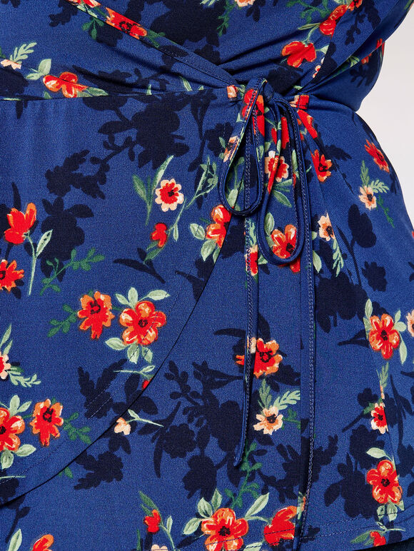 Curve Wrap Top, Blue, large