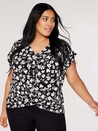 Curve Floral  Wrap Top