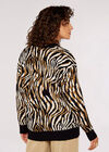 Zebra Mirage Oversize Cardigan, Stone, large
