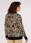 Zebra Mirage Oversize-Cardigan, Stone, groß