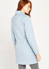 Blue Asymmetrical Zip Coat, Blue, large