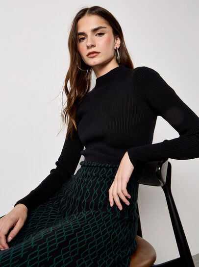 Diamond Link Knitted Midi Dress