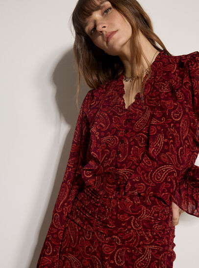 Chiffon Paisley A-Line Midaxi Skirt