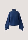 Ribbed Knit Batwing Cape Jumper, Cobalt/Royal Blue, large