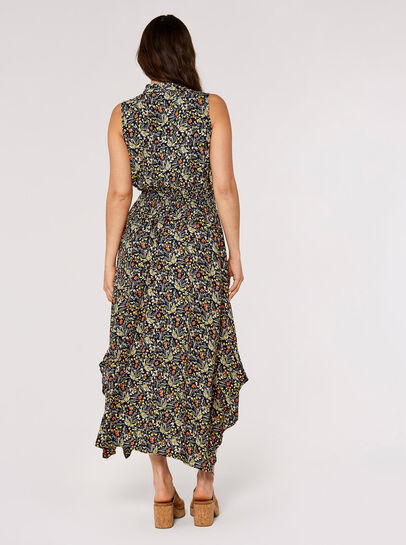 Floral Hanky Hem Midi Dress