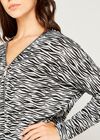 Zebra Big Zipper Top, Grey, large