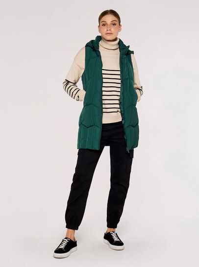 Hooded Zip Puffer Gilet
