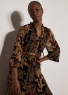 Patchwork Paisley Chiffon Maxi Dress, Brown, large