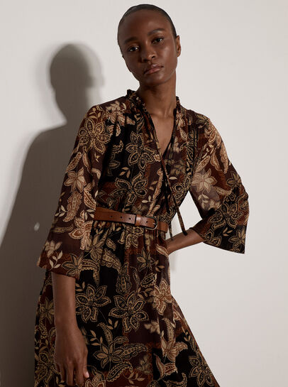 Patchwork Paisley Chiffon Maxi Dress