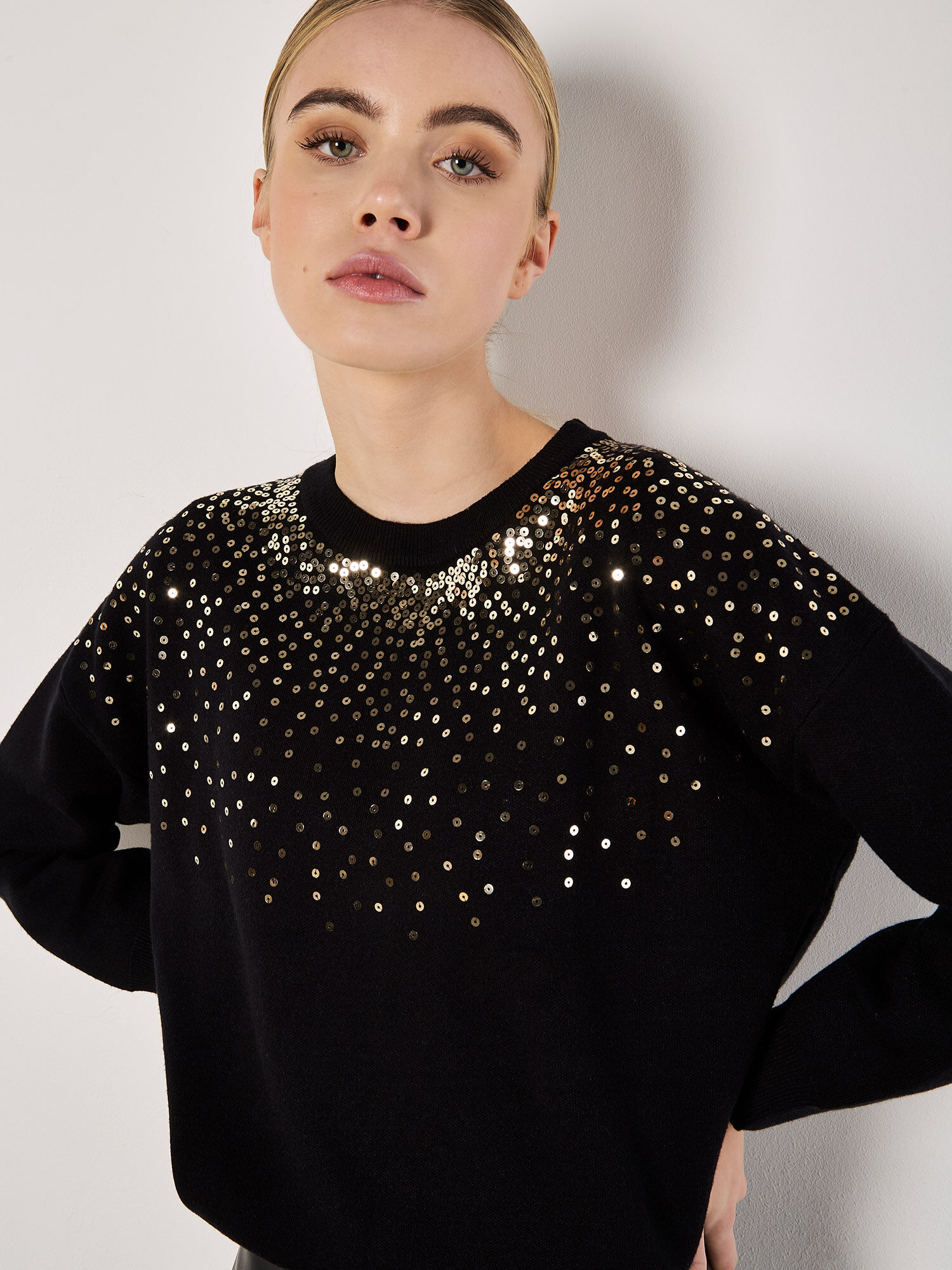 Sequin black jumper online