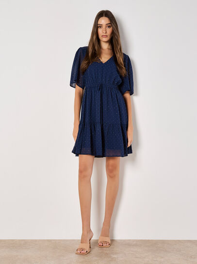 Diamante Chiffon Mini Dress