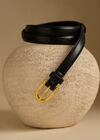 Thin Buckled Belt, Black, large