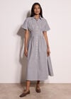 Stripe Structured Shirt Midaxi Dress, White, large