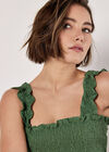 Broderie Anglaise Milkmaid Midi Dress, Green, large