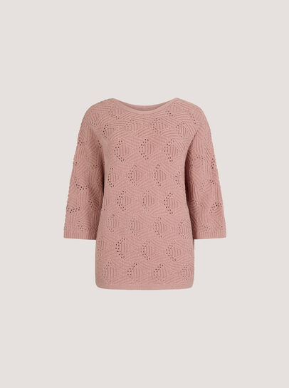 Textured Pointelle Batwing Jumper