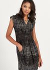 Dotted Check Tulip Dress, Black, large