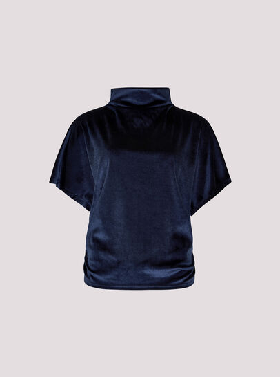 Velvet Ruched Side Top