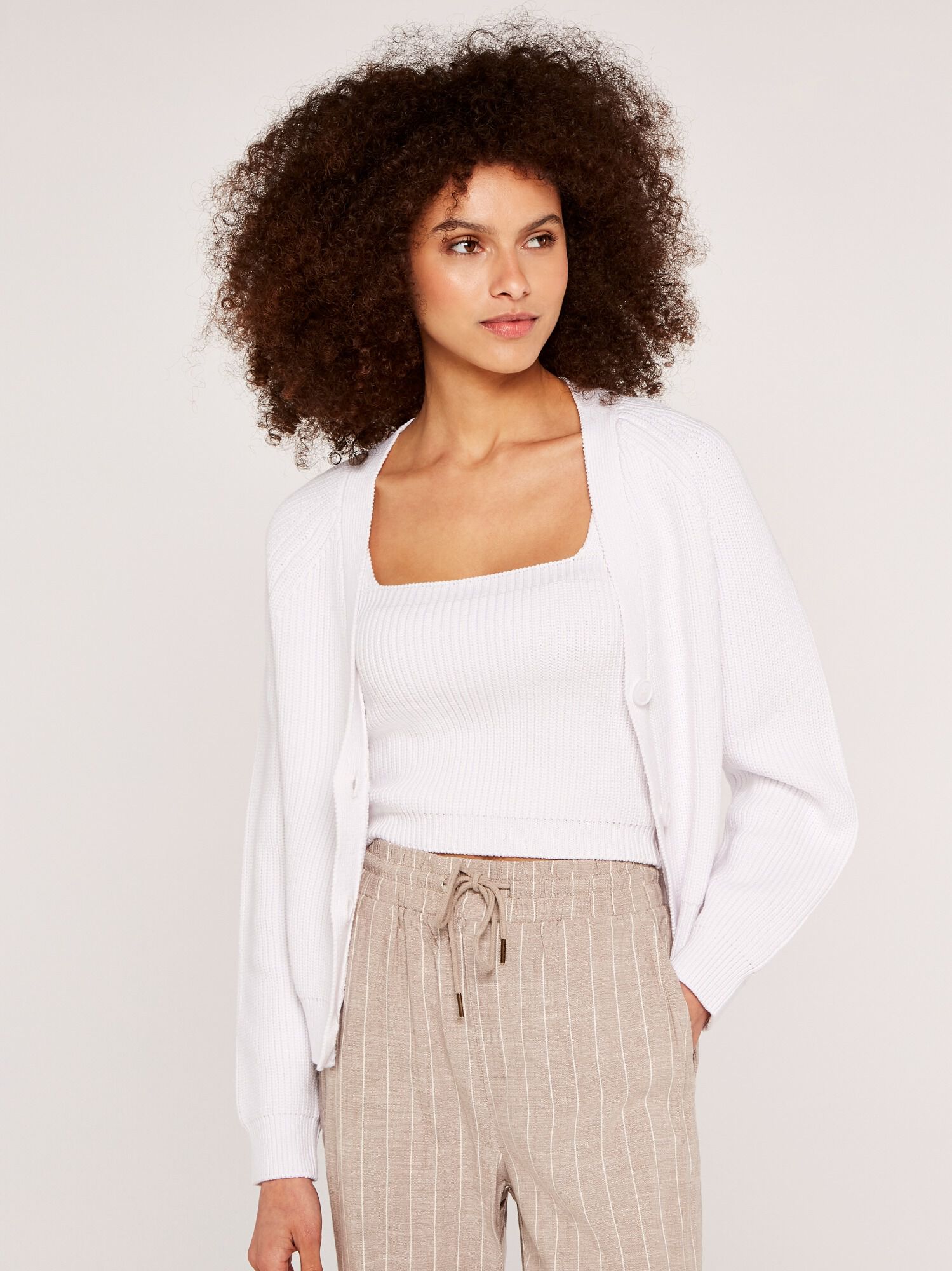 cream fine knit cardigan