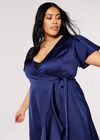 Curve Ruffle Wrap Maxi Dress, Navy, large