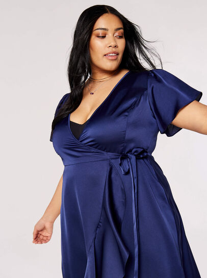 Curve Ruffle Wrap Maxi Dress