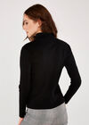 Tiny Rib Roll Neck Jumper, Black, large