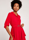 Hanky Hem Belted Top, Red, large