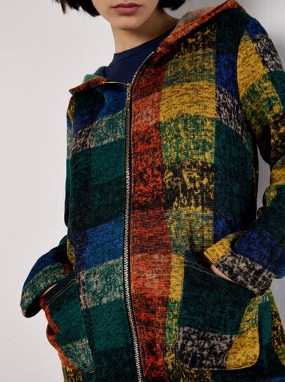Colourful Check Hooded Coatigan