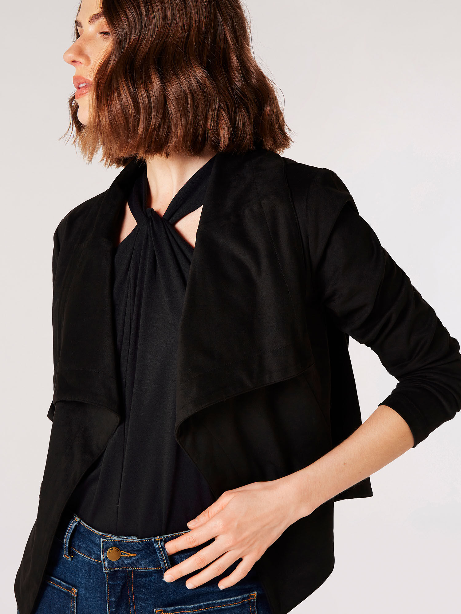 Black waterfall blazer clearance