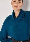 Soft Knit Mini Dress, Teal, large