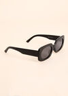 90s Style Square Sunglasses, Black, large