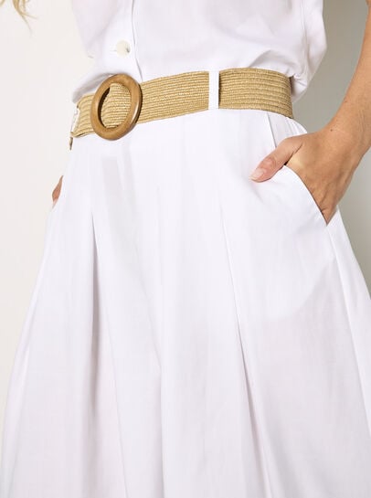 Pleated Wide-Leg Culotte Trousers