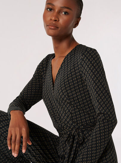 Teardrop Wrap Jersey Jumpsuit