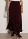 Ruffle Hem Pleated Maxi Skirt, Plum, large