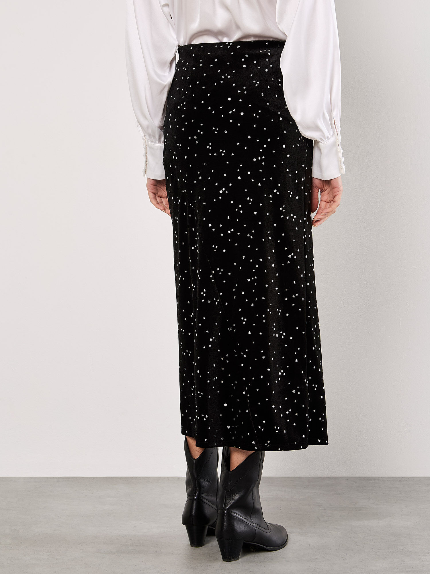 Star Velvet Midi Skirt | Apricot Clothing