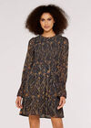 Ornate Paisley Smock Dress, Navy, large