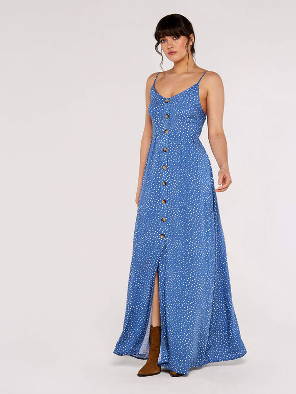 Textured Cami Maxi Dress, Blue, large