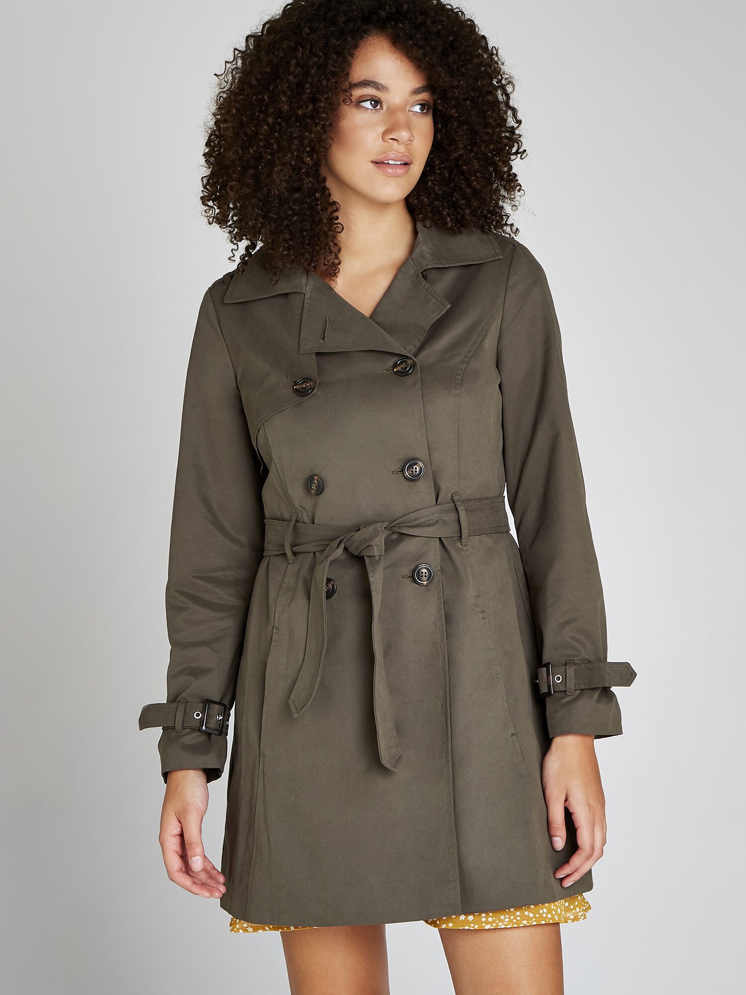 Tie waist trench coat store